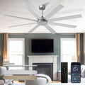Large Ceiling Fan without Light: 66 Inch Indoor/Outdoor Fan Reversible DC Motor 6 Speed - Dual 8 Blades Big