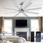 Large Ceiling Fan without Light: 66 Inch Indoor/Outdoor Fan Reversible DC Motor 6 Speed - Dual 8 Blades Big