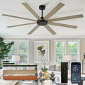 Large Ceiling Fan without Light: 72 Inch Indoor/Outdoor Fan Reversible DC Motor 6 Speed - Dual 8 Blades Big