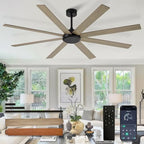 Large Ceiling Fan without Light: 72 Inch Indoor/Outdoor Fan Reversible DC Motor 6 Speed - Dual 8 Blades Big