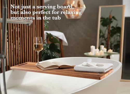 Large Charcuterie Board - Featuring Built-In Side Handles, 32" Acacia Wood Serving Board for Cheese, Meat &, alternate view 6