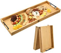 Large Charcuterie Board w/Handles, 32x12in Foldable Cheese Boards in Tan