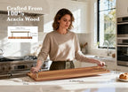 Large Charcuterie Board with Metal Handles - 32" Acacia Wood Serving Board for Cheese, Meat & Appetizers - Extra, alternate