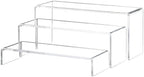 Large Clear Acrylic Risers Display Stands,3 Pcs Rectangular Display Risers for Funko Pop, Figures, Food