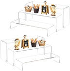 Large Clear Acrylic Risers Display Stands,6 Pcs Rectangular Display Risers for Funko Pop, Figures, Food