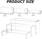 Large Clear Acrylic Risers Display Stands,6 Pcs Rectangular Display Risers for Funko Pop, Figures, Food, alternate view 3