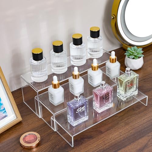 Large Clear Acrylic Risers Display Stands,6 Pcs Rectangular Display Risers for Funko Pop, Figures, Food, alternate view 6