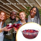 Large Clear Plastic Punch Bowl Set with Ladle, 8 Quart Serving Bowl for Parties, Clear Plastic 5 oz Serving, alternate view 7