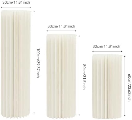 Large Cylinder Stands, Foldable Paper Columns Pillars Display, Cardboard Cylinder Tables Cake Stands, Round, alternate view 3