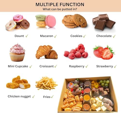 Large Disposable Charcuterie Boxes w/Lids Heavy Duty 10PK, Cardboard Picnic Pastry Boxes w/Wax Paper for 5-8, alternate view