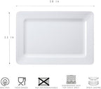 Large Dots Melamine Serving Tray,16"x11" Serving platters for Serving Food in Extra-Large in White - Set of 2, alternate view