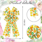 Large Fall Flowers Bows for Wreath, Daisy Wreath Bow Yellow White Buffalo Plaid Bows Wedding Farmhouse Craft Bow, alternate