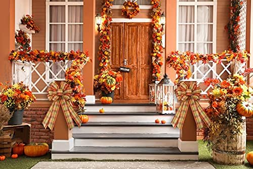 Large Fall Plaid Bow for Wreath, Autumn Thanksgiving Bow for Front Door Indoor Outdoor Wall Decoration Supplies, alternate