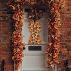 Large Fall Wreath Bows - Thanksgiving Plaid Burlap Bows for Wreaths, Sunflowers, Indoor/Outdoor Decoration, alternate view 3