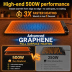 Large Food Warming Mat - 24"x16" with Insulation Pad, Graphene Food Warmer in Gray, alternate view 4