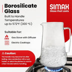 Large Glass Pitcher With Spout, 2.5 Quart (80 Ounce) Borosilicate Glass Iced Tea Pitchers with Handle, Angled, alternate view