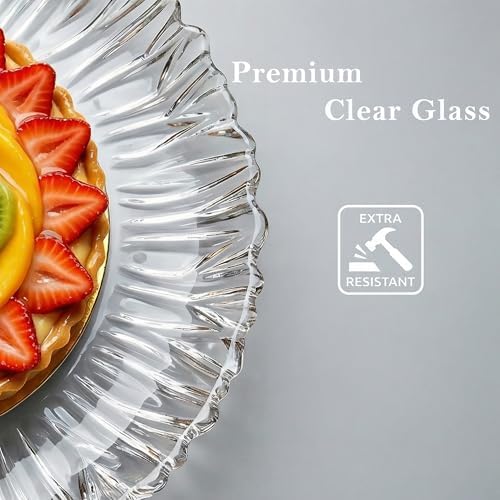 Large Glass Serving Platter 12.5” (31.5 cm) - Elegant Clear Presentation Plate for Cake, Desserts, Cheese, alternate view 5