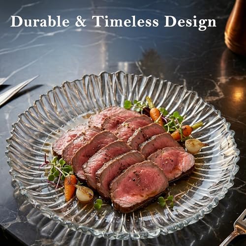 Large Glass Serving Platter 12.5” (31.5 cm) - Elegant Clear Presentation Plate for Cake, Desserts, Cheese, alternate view 7