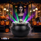 Large Halloween Cauldron 16" Big Witch Plastic Cauldron bowl Black, For Halloween Decor, alternate view 2