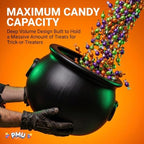 Large Halloween Cauldron 16" Big Witch Plastic Cauldron bowl Black, For Halloween Decor, alternate view 6