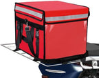 Large Insulated Food Delivery Bag with Fixed Base and Internal Frame, L-17.7"x11.4"x13", Commercial Pizza