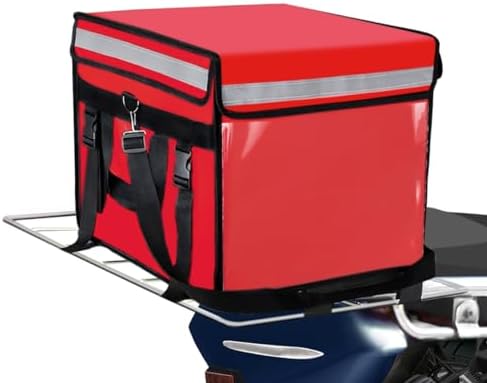 Large Insulated Food Delivery Bag with Fixed Base and Internal Frame, XL-18.1"x13.8"x13.8", Commercial Pizza