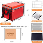 Large Insulated Food Delivery Bag with Fixed Base and Internal Frame, XL-18.1"x13.8"x13.8", Commercial Pizza, alternate view
