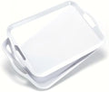 Large Melamine Serving Tray with Handles, 16.75 x 11.5 inch Rectangular Serving Platter, for Eating, Appetizer