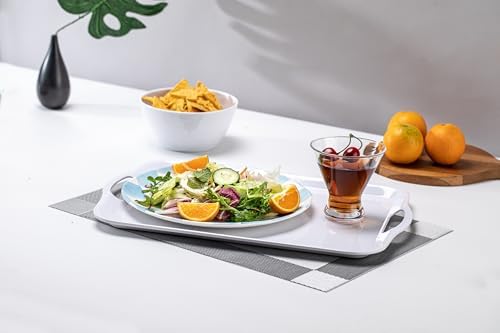 Large Melamine Serving Tray with Handles, 16.75 x 11.5 inch Rectangular Serving Platter, for Eating, Appetizer, alternate