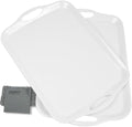 Large Melamine Serving Tray with Handles, 17.5 x 12 in Rectangular Melamine Serving Platter, Dishwasher Safe