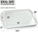 Large Melamine Serving Tray with Handles, 17.5 x 12 in Rectangular Melamine Serving Platter, Dishwasher Safe, alternate view