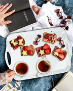 Large Melamine Serving Tray with Handles, 17.5 x 12 in Rectangular Melamine Serving Platter, Dishwasher Safe, alternate view