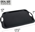 Large Melamine Serving Tray with Handles, Dishwasher Safe, Black in Black, alternate view 3