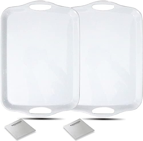Large Melamine Serving Trays for Eating, 17.5’’ x 12’’ Serve Platter for Appetizer, Charcuterie, Food, Snack