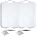 Large Melamine Serving Trays for Eating, 17.5’’ x 12’’ Serve Platter for Appetizer, Charcuterie, Food, Snack