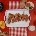 Large Melamine Serving Trays for Eating, 17.5’’ x 12’’ Serve Platter for Appetizer, Charcuterie, Food, Snack, alternate view