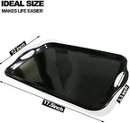 Large Melamine Serving Trays for Eating, Set of 2, Black in Black, alternate view 3