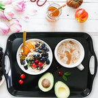 Large Melamine Serving Trays for Eating, Set of 2, Black in Black, alternate view 5