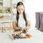 Large Melamine Tray 15" x 11" - Rectangular White Serving Tray and Platter for Food, Appetizers, Cookies, Grill, alternate