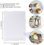 Large Melamine Tray 15" x 11" - Rectangular White Serving Tray and Platter for Food, Appetizers, Cookies, Grill, alternate