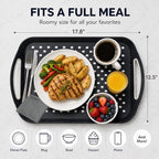 Large Nonslip Serving Tray with Handles, Silicone Grippy Dots Lap Food Trays for Eating, Dishwasher Safe Serve, alternate