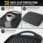 Large Nonslip Serving Tray with Handles, Silicone Grippy Dots Lap Food Trays for Eating, Dishwasher Safe Serve, alternate