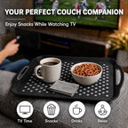 Large Nonslip Serving Tray with Handles, Silicone Grippy Dots Lap Food Trays for Eating, Dishwasher Safe Serve, alternate