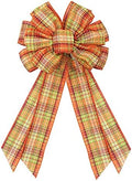 Large Orange Buffalo Burlap Bows - Thanksgiving Fall Wreath & Tree Topper Decorations