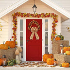 Large Orange Buffalo Burlap Bows - Thanksgiving Fall Wreath & Tree Topper Decorations, alternate view 5