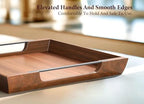 Large Ottoman Tray, 20in Square Acacia Wood Serving Tray with Handle, alternate view 4