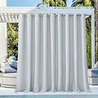 Large Outdoor Curtain for Cabana Waterproof, Rust-Proof Grommet Top Room Darkening Patio Door Panel Heavy Weight