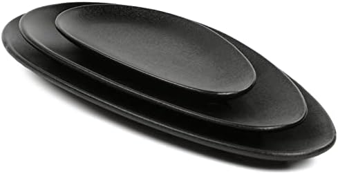 Large Oval Serving Platters, 16"/14"/10" Porcelain Serving Platters for Party, BBQ, Stackable Serving Trays