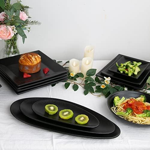 Large Oval Serving Platters, 16"/14"/10" Porcelain Serving Platters for Party, BBQ, Stackable Serving Trays, alternate view 2