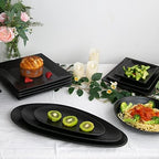 Large Oval Serving Platters, 16"/14"/10" Porcelain Serving Platters for Party, BBQ, Stackable Serving Trays, alternate view 2